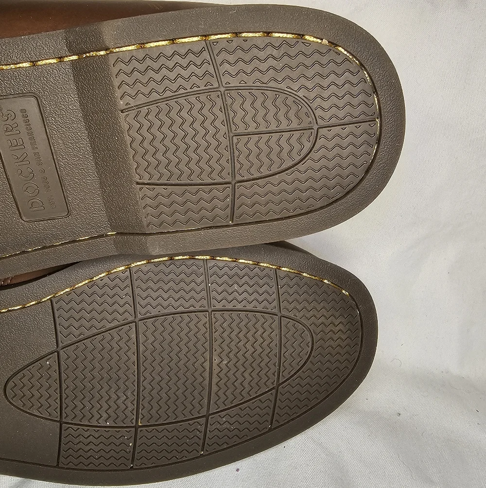 Dockers Classic Leather Boat Shoes Size 10.5 Brown Preppy Quiet Luxury Old Money